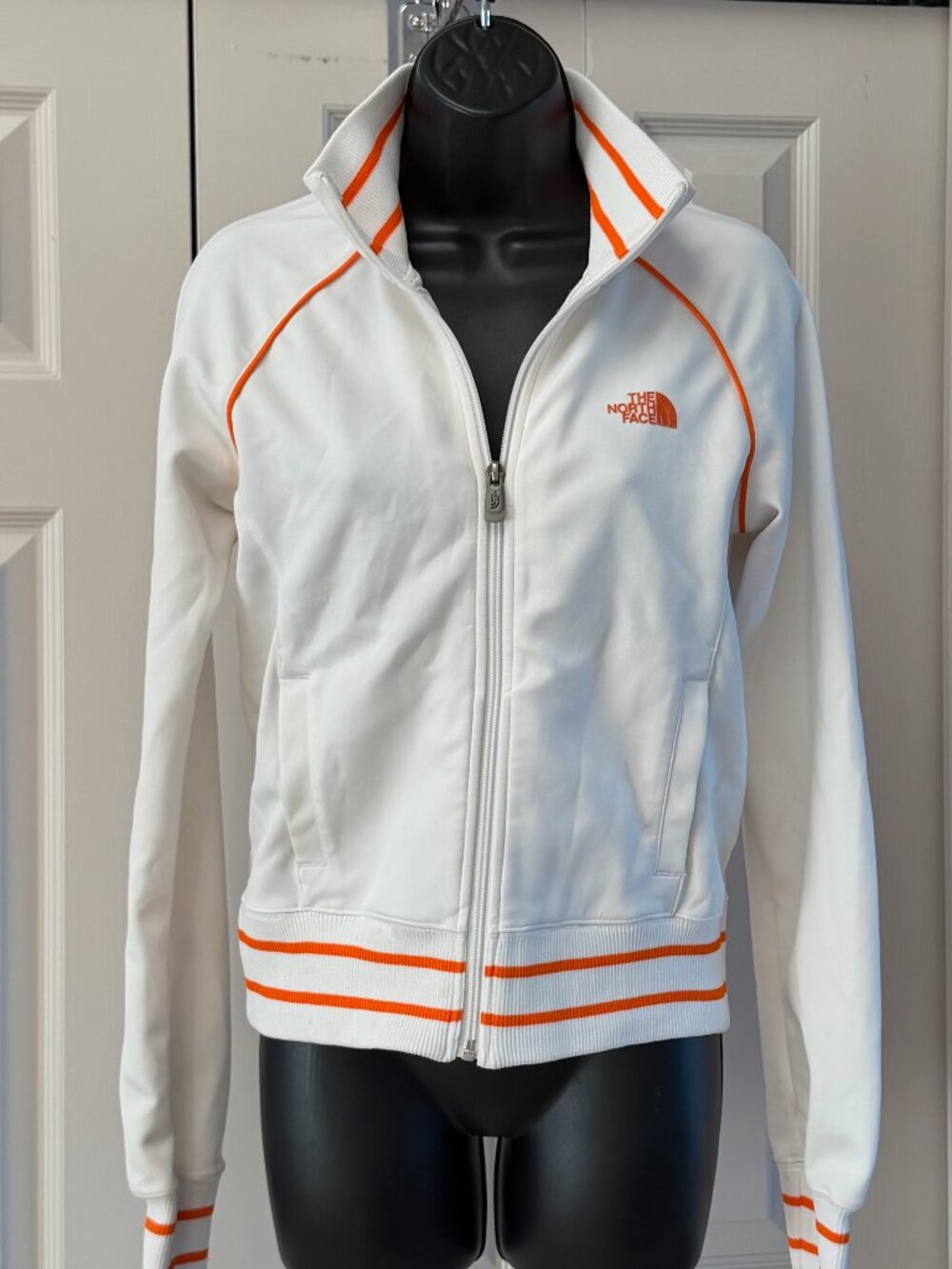 The North Face A5 Series Track Jacket Small White Orange Striped Y2K Full Zip